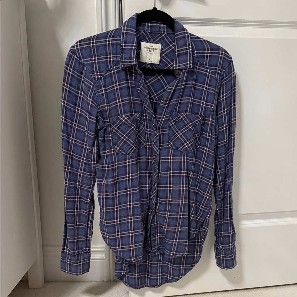 Abercrombie & Fitch Blue Cotton Flannel